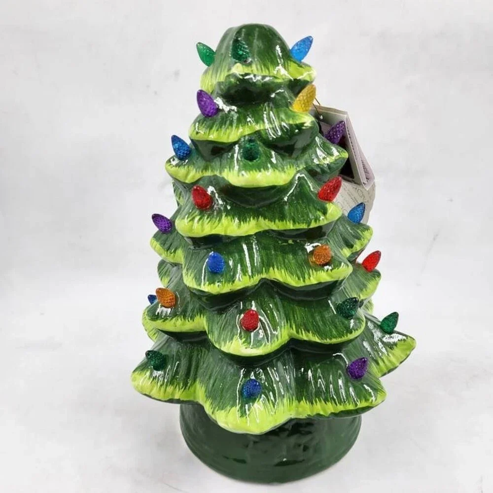 Mr Christmas Nostalgic Christmas Tree Table Decor One Size Green LED Lighting